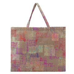 Abstract Art Zipper Large Tote Bag by ValentinaDesign