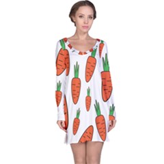 Fruit Vegetable Carrots Long Sleeve Nightdress by Mariart