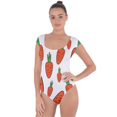 Fruit Vegetable Carrots Short Sleeve Leotard  by Mariart