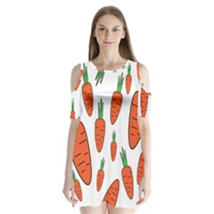 Fruit Vegetable Carrots Shoulder Cutout Velvet One Piece by Mariart