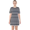 Tribal Stripes Black White Sixties Short Sleeve Mini Dress View1