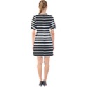 Tribal Stripes Black White Sixties Short Sleeve Mini Dress View2