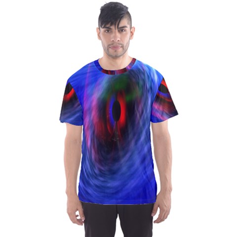 Black Hole Blue Space Galaxy Men s Sports Mesh Tee by Mariart