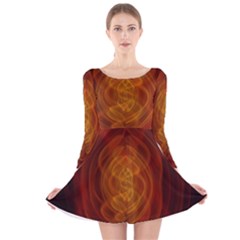 High Res Nostars Orange Gold Long Sleeve Velvet Skater Dress by Mariart