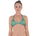 Horizontal Line Green Red Orange Halter Neck Bikini Top View1