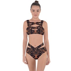 Golden Fire Pattern Polygon Space Bandaged Up Bikini Set  by Mariart