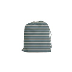 Horizontal Line Grey Blue Drawstring Pouches (xs)  by Mariart