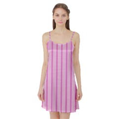 Line Pink Vertical Satin Night Slip by Mariart