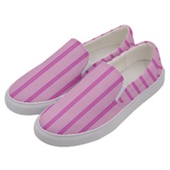 Line Pink Vertical Men s Canvas Slip Ons by Mariart