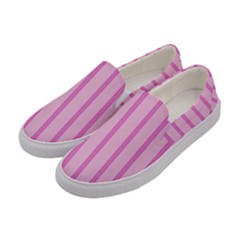 Line Pink Vertical Women s Canvas Slip Ons by Mariart