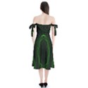 Green Foam Waves Polygon Animation Kaleida Motion Shoulder Tie Bardot Midi Dress View2