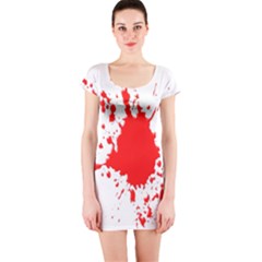 Red Blood Splatter Short Sleeve Bodycon Dress by Mariart