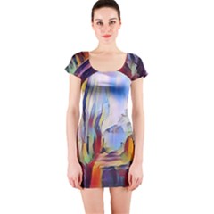 Abstract Tunnel Short Sleeve Bodycon Dress by NouveauDesign