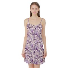 Vegetable Cabbage Purple Flower Satin Night Slip by Mariart