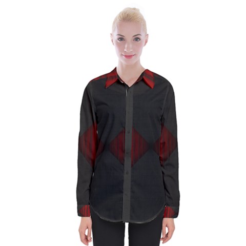 Black Red Door Womens Long Sleeve Shirt by Mariart