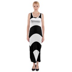 Circle White Black Fitted Maxi Dress by Mariart