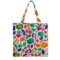 Pattern Autumn White Zipper Grocery Tote Bag by kostolom3000shop