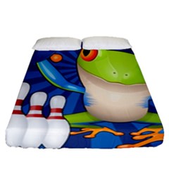 Tree Frog Bowling Fitted Sheet (queen Size) by crcustomgifts