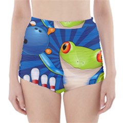 Tree Frog Bowling High-waisted Bikini Bottoms by crcustomgifts