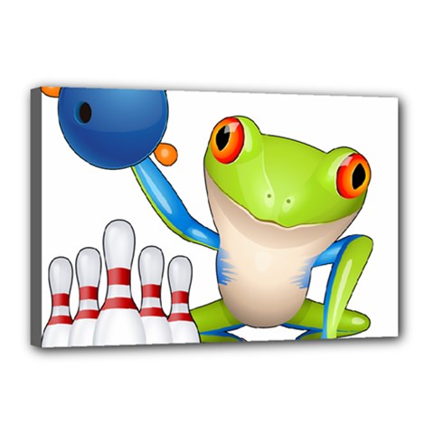 Tree Frog Bowler Canvas 18  X 12  by crcustomgifts