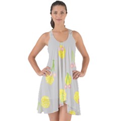 Cute Fruit Cerry Yellow Green Pink Show Some Back Chiffon Dress by Mariart