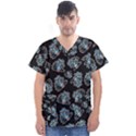 Pattern Halloween Zombies Brains Men s V-Neck Scrub Top View1