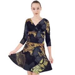 Headless Horseman Quarter Sleeve Front Wrap Dress	 by Valentinaart