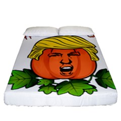 Trump Or Treat  Fitted Sheet (queen Size) by Valentinaart