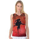 Dancing Couple On Red Background With Flowers And Hearts Women s Basketball Tank Top View1