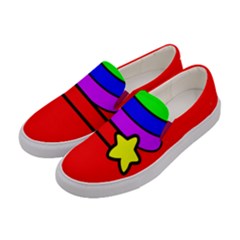 Rainbow 80s Cartoon Stripes Women s Canvas Slip Ons by tonitails