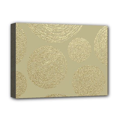 Modern, Gold,polka Dots, Metallic,elegant,chic,hand Painted, Beautiful,contemporary,deocrative,decor Deluxe Canvas 16  X 12   by NouveauDesign