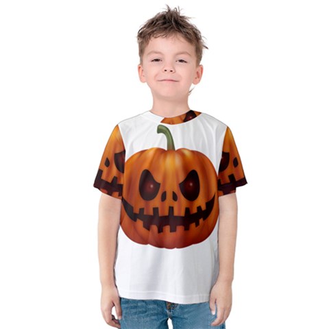 Halloween Pumpkin Kids  Cotton Tee by Valentinaart