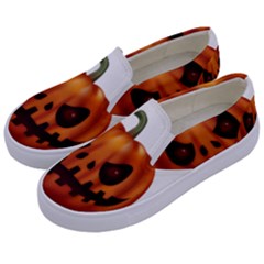 Halloween Pumpkin Kids  Canvas Slip Ons by Valentinaart