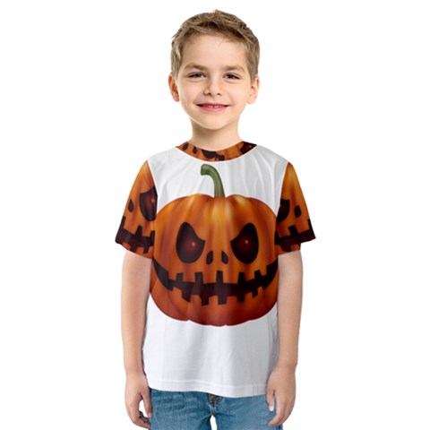 Halloween Pumpkin Kids  Sport Mesh Tee by Valentinaart