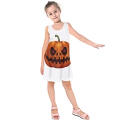 Halloween Pumpkin Kids  Sleeveless Dress by Valentinaart