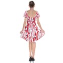 Red Flower Floral Leaf Short Sleeve Bardot Dress View2