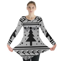 Ugly Christmas Sweater Long Sleeve Tunic  by Valentinaart