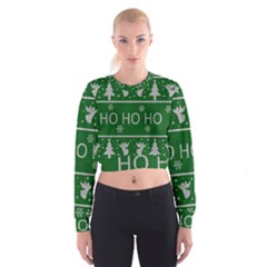 Ugly Christmas Sweater Cropped Sweatshirt by Valentinaart