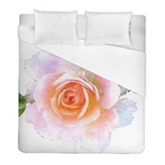 Pink Rose Flower, Floral Watercolor Aquarel Painting Art Duvet Cover (full/ Double Size) by picsaspassion