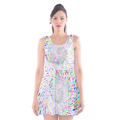 Prismatic Abstract Rainbow Scoop Neck Skater Dress by Mariart