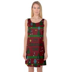 Ugly Christmas Sweater Sleeveless Satin Nightdress by Valentinaart