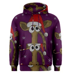 Christmas Giraffe  Men s Pullover Hoodie by Valentinaart