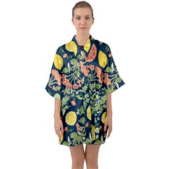 Summer Fruite Orange Lemmon Tomato Quarter Sleeve Kimono Robe by Mariart