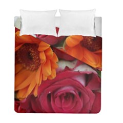 Floral Photography Orange Red Rose Daisy Elegant Flowers Bouquet Duvet Cover Double Side (full/ Double Size) by yoursparklingshop