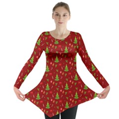 Christmas Pattern Long Sleeve Tunic  by Valentinaart