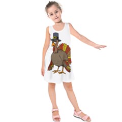 Thanksgiving Turkey  Kids  Sleeveless Dress by Valentinaart