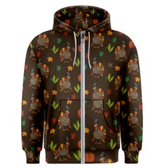 Thanksgiving Turkey  Men s Zipper Hoodie by Valentinaart