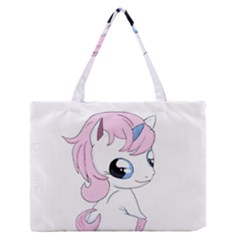 Baby Unicorn Zipper Medium Tote Bag by Valentinaart