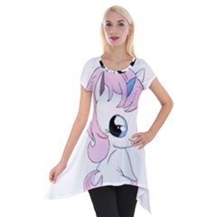 Baby Unicorn Short Sleeve Side Drop Tunic by Valentinaart