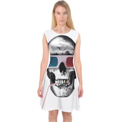 Cinema Skull Capsleeve Midi Dress by Valentinaart